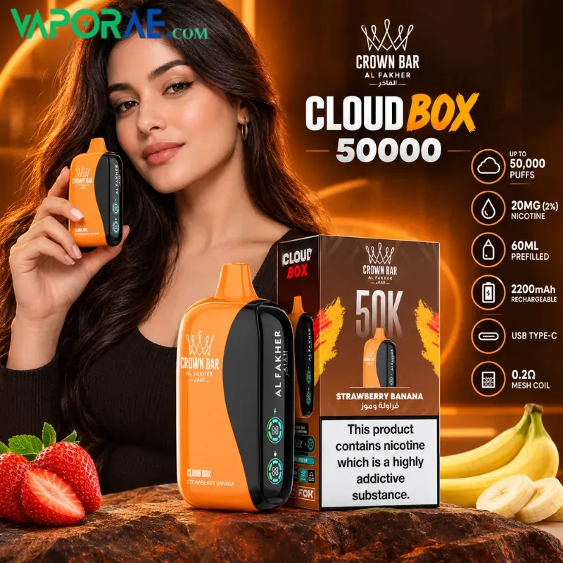 crown bar al fahker cloud box 20mg 2 nic 50000 puffs disposable vape