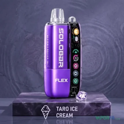 solo bar flex 20mg nicotine 55000 puffs disposable vape taro ice cream
