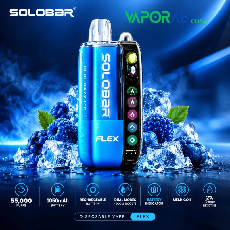 solo bar flex 20mg nicotine 55000 puffs disposable vape